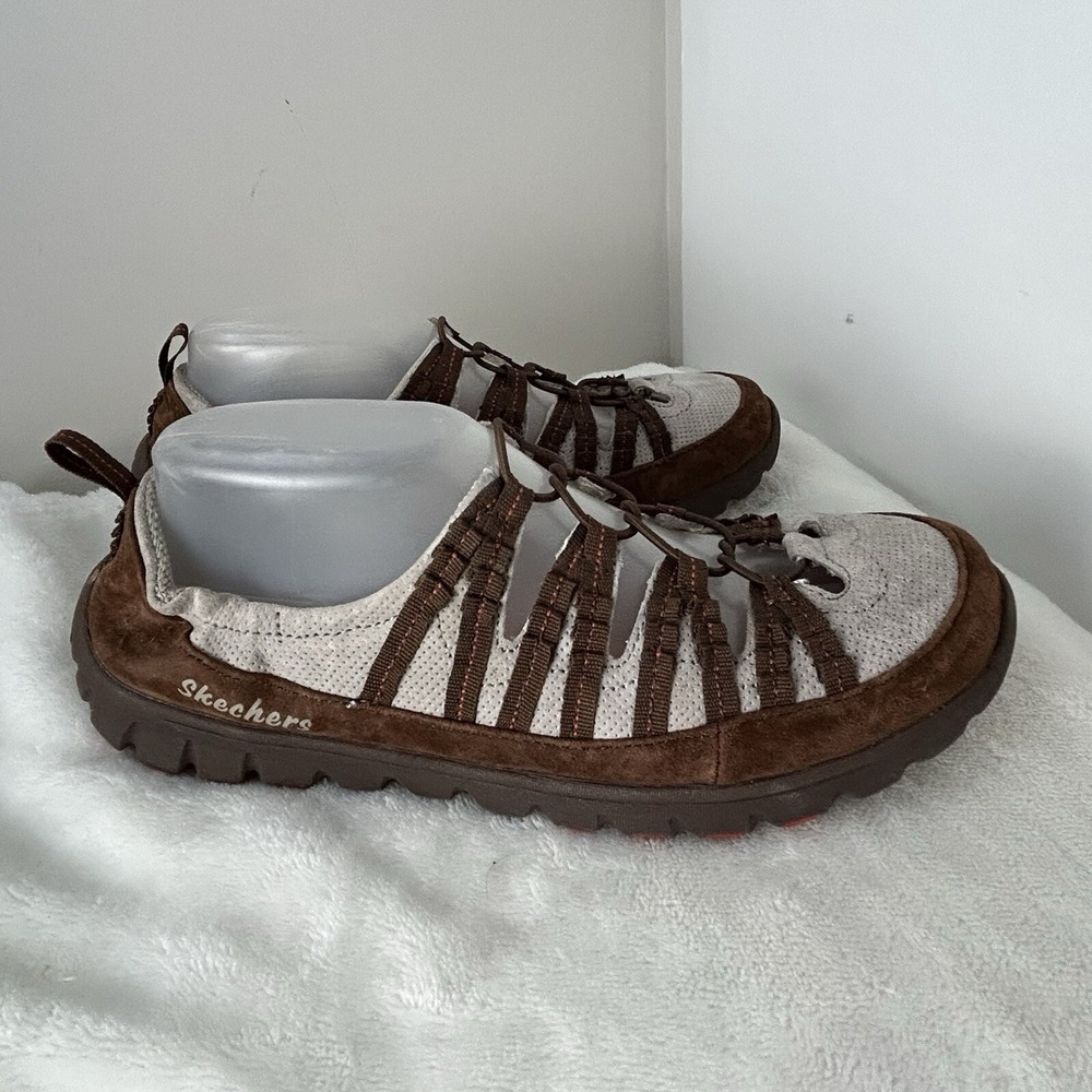 Skechers Relaxed Fit Slip On Air Cooled Memory Foam Brown Sandal Women's 9.5 - Picture 2 of 10